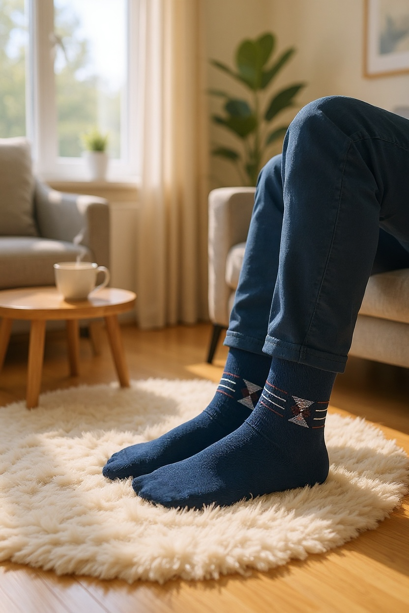 Erkek 6’lı Pamuklu Füme Ve Lacivert Karışık Soket Çorap Seti