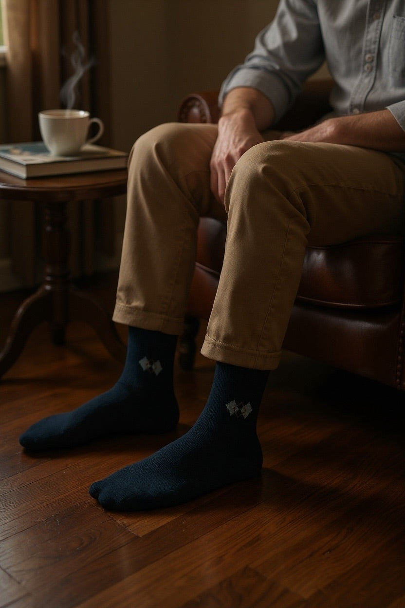 Erkek 6’lı Pamuklu Siyah Lacivert Füme Karışık Soket Çorap Seti