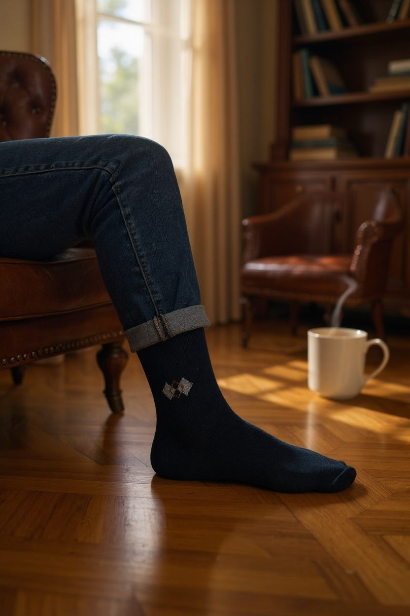 Erkek 6’lı Pamuklu Siyah ve Lacivert Karışık Soket Çorap Seti