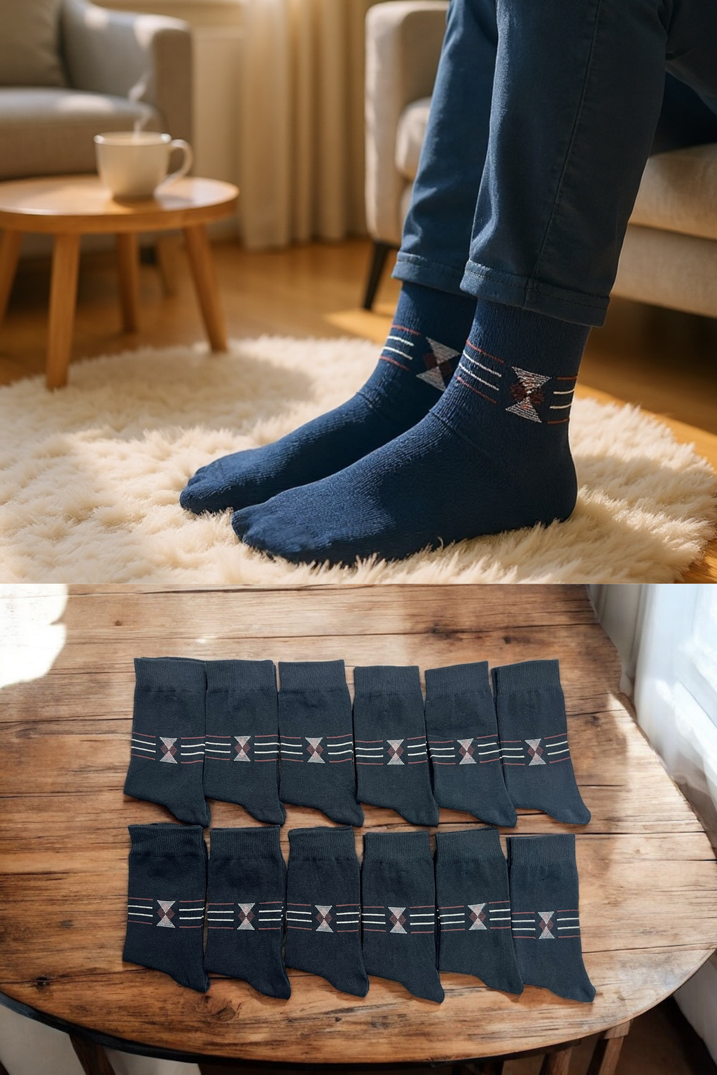 Erkek 6’lı Pamuklu Lacivert Soket Çorap Seti