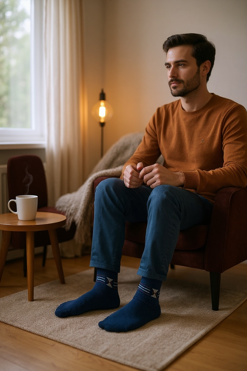 Erkek 6’lı Pamuklu Lacivert Soket Çorap Seti