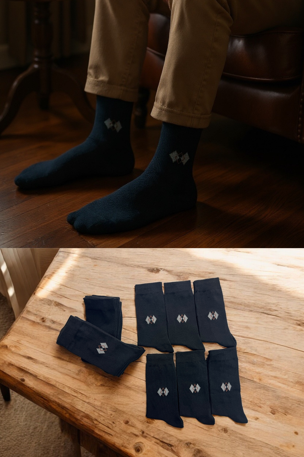 Erkek 6’lı Pamuklu Siyah Soket Çorap Seti