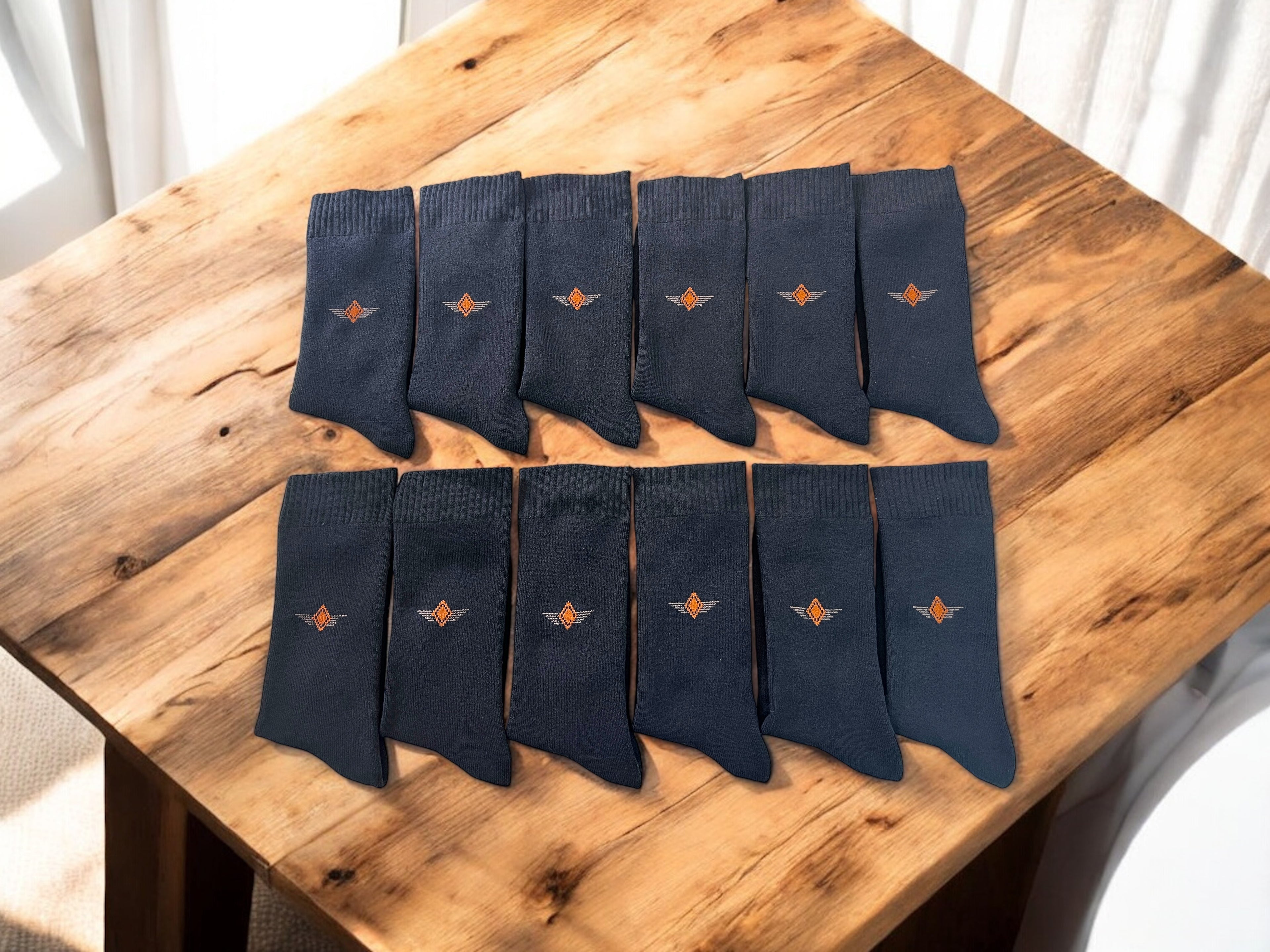 Erkek 12’li Havlu Pamuklu Soket Çorap Seti Lacivert Renk Kışlık Kalın Doku