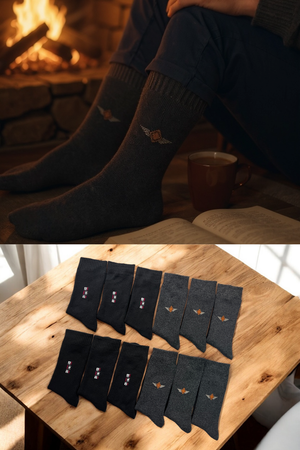 Erkek 5’li Havlu Pamuklu Soket Çorap Seti Siyah Füme Kışlık Kalın Doku